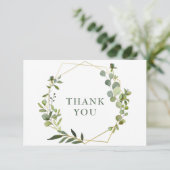 Modern Eucalyptus Geometric Lijst Bedankkaart (Staand voorkant)
