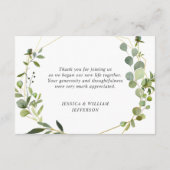 Modern Eucalyptus Geometric Lijst Bedankkaart (Achterkant)