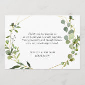 Modern Eucalyptus Geometric Lijst Bedankkaart (Achterkant)