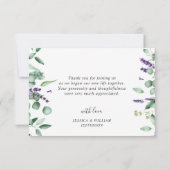 Modern Eucalyptus Geometric Lijst Hartelijk dank Bedankkaart (Achterkant)