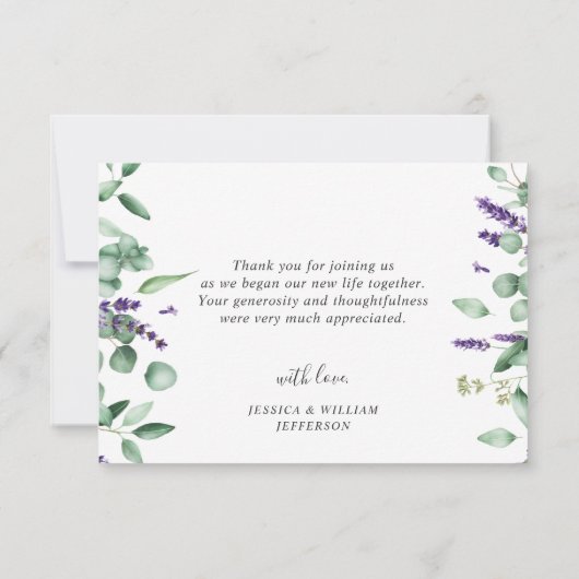 Modern Eucalyptus Geometric Lijst Hartelijk dank Bedankkaart (Achterkant)