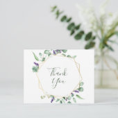 Modern Eucalyptus Geometric Lijst Hartelijk dank Briefkaart (Staand voorkant)