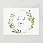 Modern Eucalyptus Geometric Lijst Hartelijk dank Briefkaart (Voorkant)