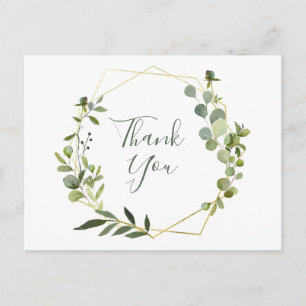Modern Eucalyptus Geometric Lijst Hartelijk dank Briefkaart