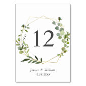 Modern Eucalyptus Geometric Lijst Wedding Kaart (Voorkant)