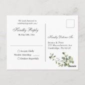 Modern Eucalyptus Geometrisch Lijst Bruiloft RSVP Briefkaart (Achterkant)