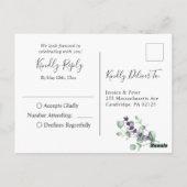Modern Eucalyptus Geometrisch Lijst Bruiloft RSVP Briefkaart (Achterkant)