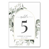 Modern Eucalyptus Gold Arch Wedding Kaart (Voorkant)