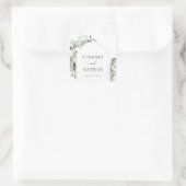 Modern Eucalyptus Gold Arch Wedding Vierkante Sticker (Tas)