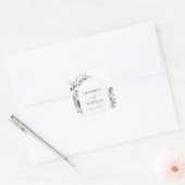 Modern Eucalyptus Gold Arch Wedding Vierkante Sticker (Envelop)