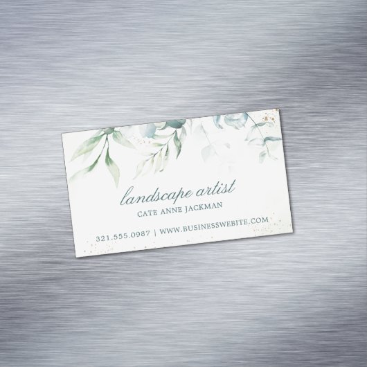 Modern Eucalyptus Greenery Elegant Magnetisch Visitekaartje (Voorbeeld)