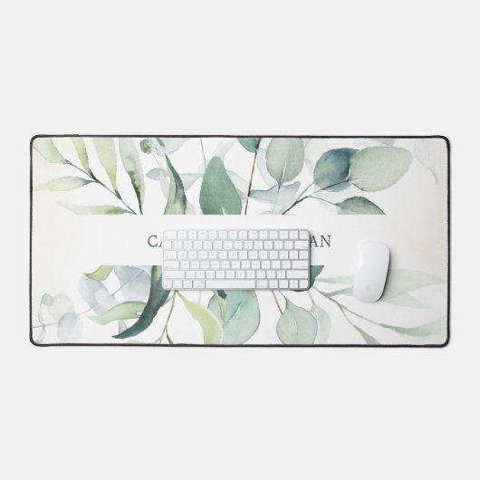Modern Eucalyptus Greenery Elegant Rustic Bureaumat (Keyboard & Muis)