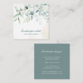 Modern Eucalyptus Greenery Elegant Rustic Vierkante Visitekaartje (Voorkant / Achterkant)