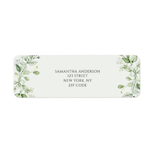 Modern Eucalyptus Greenery Etiket (Voorkant)