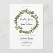 Modern Eucalyptus Greenery Foliage Foto bruiloft Uitnodiging Briefkaart
