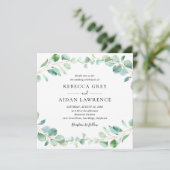Modern Eucalyptus Greenery Foliage Wedding Square Kaart (Staand voorkant)