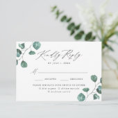 Modern Eucalyptus Greenery Meal Choice RSVP Kaartje (Staand voorkant)
