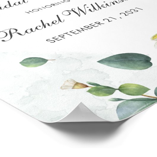 Modern Eucalyptus Greenery Vrijgezellenfeest Welko Poster (Hoek)