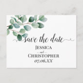 Modern Eucalyptus Greenery Wedding Aankondigingskaart (Voorkant)