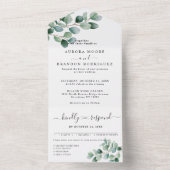 Modern Eucalyptus Greenery Wedding All In One Uitnodiging (Binnen)