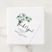 Modern Eucalyptus Greenery Wedding Bedankjes Labels (In situ)