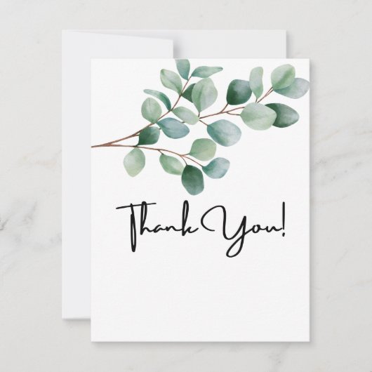 Modern Eucalyptus Greenery Wedding Bedankkaart (Voorkant)