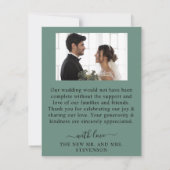 Modern Eucalyptus Greenery Wedding Bedankkaart (Achterkant)