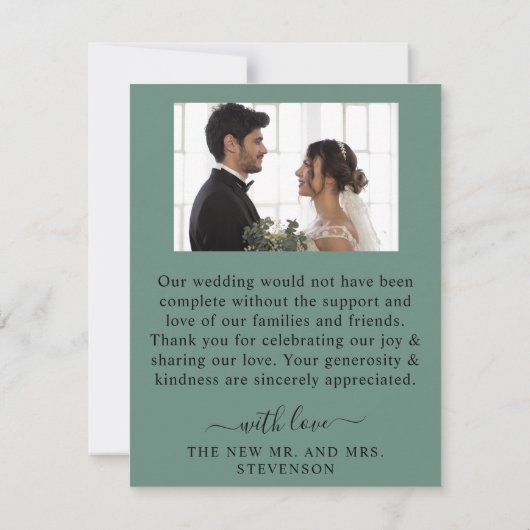 Modern Eucalyptus Greenery Wedding Bedankkaart (Achterkant)