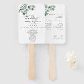 Modern Eucalyptus Greenery Wedding Handwaaier (Voorkant en achterkant)