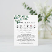 Modern Eucalyptus Greenery Wedding Informatiekaartje (Staand voorkant)