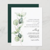 Modern Eucalyptus Greenery Wedding Invitation (Voorkant / Achterkant)