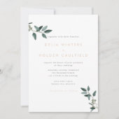 Modern Eucalyptus Greenery Wedding Invitation Kaart (Voorkant)