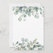 Modern Eucalyptus Greenery Wedding Invitations Kaart (Achterkant)