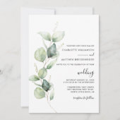 Modern Eucalyptus Greenery Wedding Kaart (Voorkant)