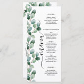 Modern Eucalyptus Greenery Wedding Menu (Voorkant / Achterkant)