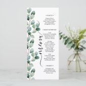 Modern Eucalyptus Greenery Wedding Menu (Staand voorkant)