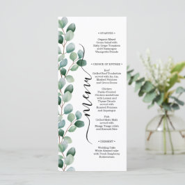 Modern Eucalyptus Greenery Wedding Menu