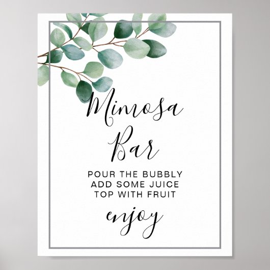 Modern Eucalyptus Greenery Wedding Poster (Voorkant)