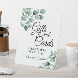 Modern Eucalyptus Greenery Wedding Reclamebord Met Voetstuk