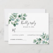 Modern Eucalyptus Greenery Wedding RSVP Kaartje (Voorkant)