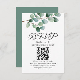 Modern Eucalyptus Greenery Wedding RSVP Kaartje