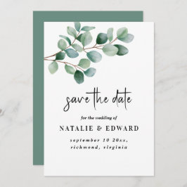 Modern Eucalyptus Greenery Wedding Save The Date