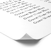 Modern Eucalyptus Greenery Wedding Seating Chart Poster (Hoek)