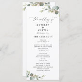 Modern Eucalyptus groen huwelijksprogramma Programmakaart (Voorkant / Achterkant)