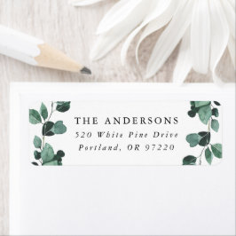 Modern Eucalyptus Groene Retouradres Etiket