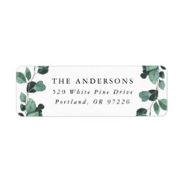 Modern Eucalyptus Groene Retouradres Etiket