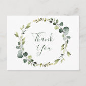 Modern eucalyptus krans Lijst dank je Boho Briefkaart (Voorkant)