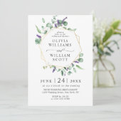 Modern Eucalyptus Lavendel FOTO REPETITIE DINER Kaart (Staand voorkant)