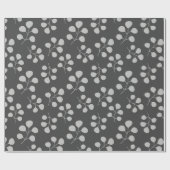 Modern Eucalyptus Leaves Grey en Black Cadeaupapier (Vlak)
