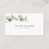 Modern Eucalyptus Minimalist Elegant Script Visitekaartje (Voorkant)